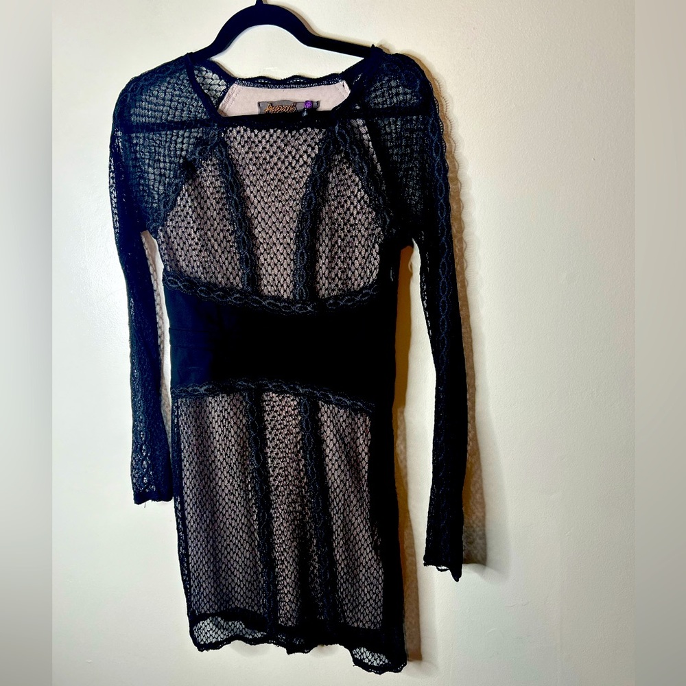Free People Womens Mixed Media A-line Dress